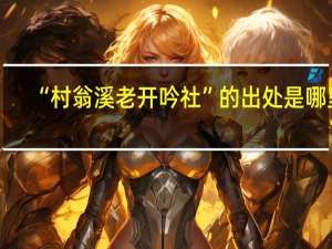 “村翁溪老开吟社”的出处是哪里