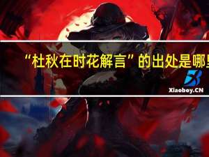 “杜秋在时花解言”的出处是哪里