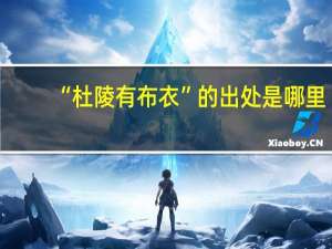 “杜陵有布衣”的出处是哪里