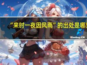 “来时一夜因风雨”的出处是哪里