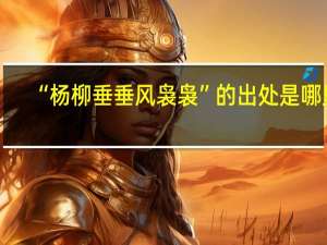 “杨柳垂垂风袅袅”的出处是哪里