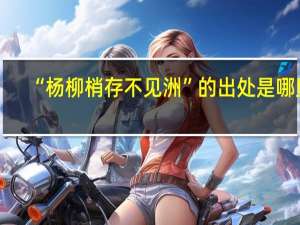 “杨柳梢存不见洲”的出处是哪里