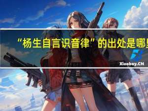 “杨生自言识音律”的出处是哪里