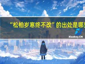 “松柏岁寒终不改”的出处是哪里