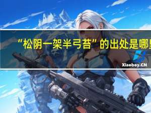 “松阴一架半弓苔”的出处是哪里