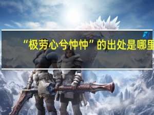 “极劳心兮忡忡”的出处是哪里