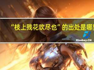 “枝上残花吹尽也”的出处是哪里