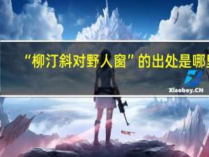 “柳汀斜对野人窗”的出处是哪里