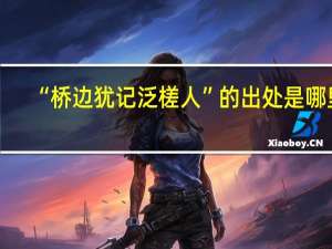 “桥边犹记泛槎人”的出处是哪里