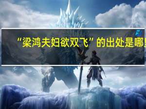 “梁鸿夫妇欲双飞”的出处是哪里