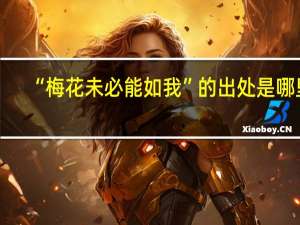 “梅花未必能如我”的出处是哪里