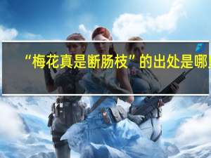 “梅花真是断肠枝”的出处是哪里