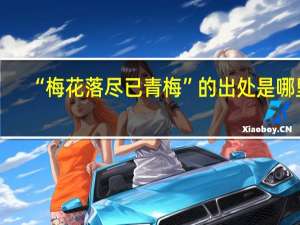 “梅花落尽已青梅”的出处是哪里