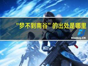 “梦不到南谷”的出处是哪里