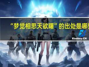 “梦觉相思天欲曙”的出处是哪里