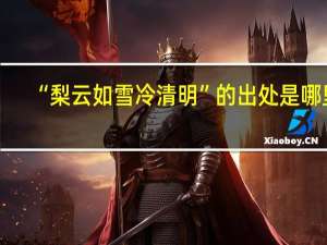 “梨云如雪冷清明”的出处是哪里