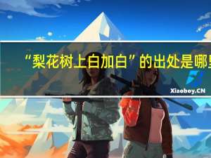 “梨花树上白加白”的出处是哪里
