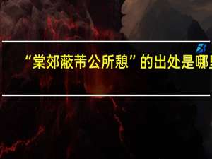 “棠郊蔽芾公所憩”的出处是哪里