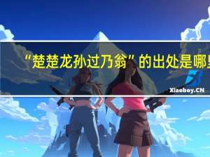 “楚楚龙孙过乃翁”的出处是哪里