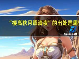 “楼高秋月照清夜”的出处是哪里