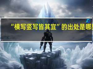 “横写竖写皆其宜”的出处是哪里