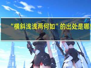 “横斜浅浅两何如”的出处是哪里