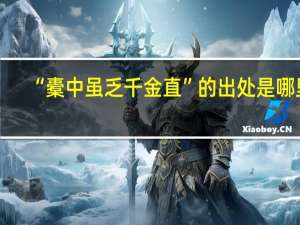 “橐中虽乏千金直”的出处是哪里