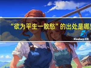“欲为平生一散愁”的出处是哪里