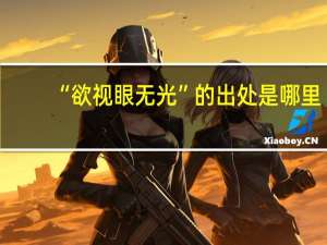 “欲视眼无光”的出处是哪里