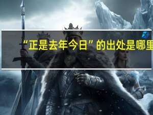 “正是去年今日”的出处是哪里