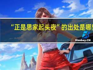 “正是思家起头夜”的出处是哪里
