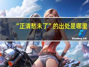 “正清愁未了”的出处是哪里