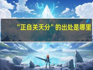 “正自关天分”的出处是哪里