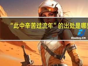 “此中辛苦过流年”的出处是哪里