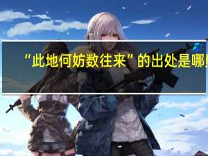 “此地何妨数往来”的出处是哪里