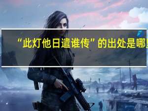 “此灯他日遣谁传”的出处是哪里