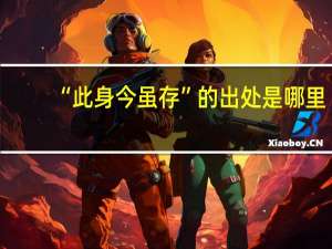 “此身今虽存”的出处是哪里