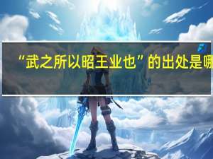 “武之所以昭王业也”的出处是哪里