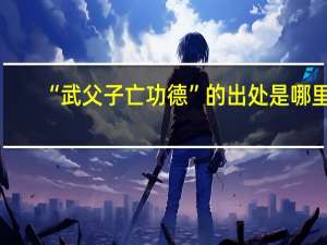 “武父子亡功德”的出处是哪里