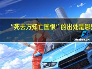 “死去方知亡国恨”的出处是哪里