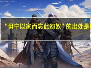 “毋宁以家而忘此匈奴”的出处是哪里