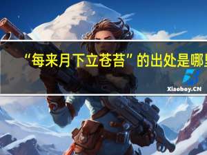 “每来月下立苍苔”的出处是哪里