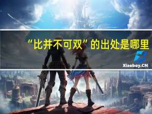 “比并不可双”的出处是哪里