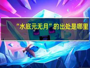 “水底元无月”的出处是哪里