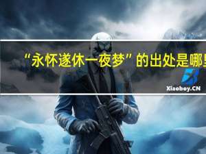 “永怀遂休一夜梦”的出处是哪里