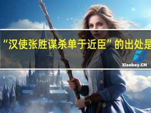 “汉使张胜谋杀单于近臣”的出处是哪里