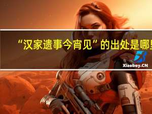 “汉家遗事今宵见”的出处是哪里