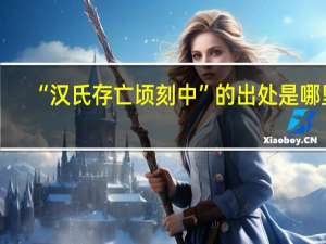 “汉氏存亡顷刻中”的出处是哪里