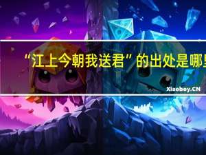 “江上今朝我送君”的出处是哪里
