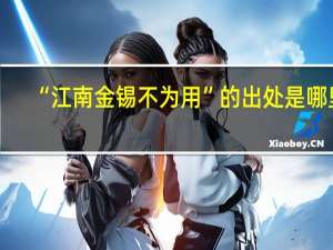 “江南金锡不为用”的出处是哪里